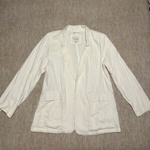 Stoosh linen white open blazer- xl